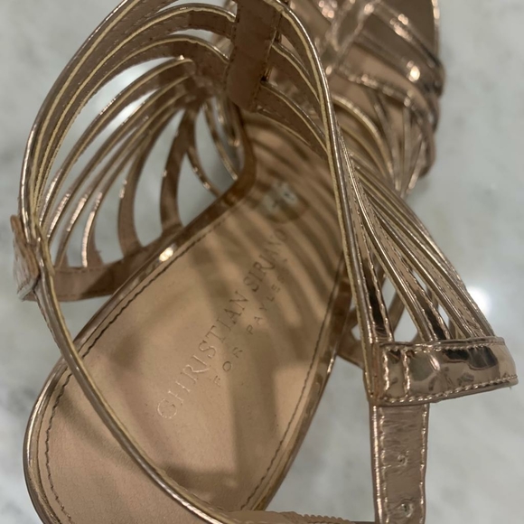 Christian Siriano USA 9 Rose Gold Stiletto 4.5" Heel with Ankle Strap - Picture 15 of 15